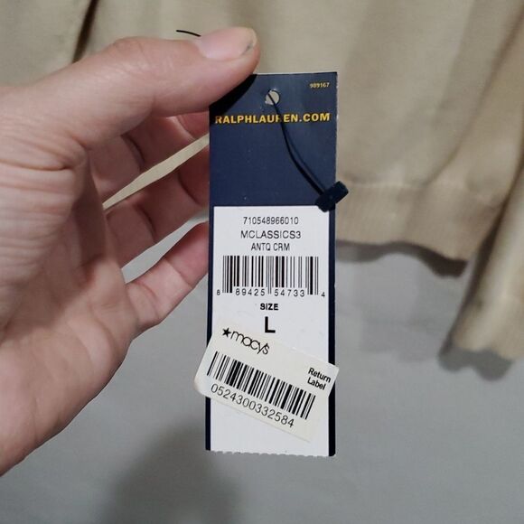 Ralph Lauren Quarter Zip Sweater in Cream Size L - Picture 8 of 8